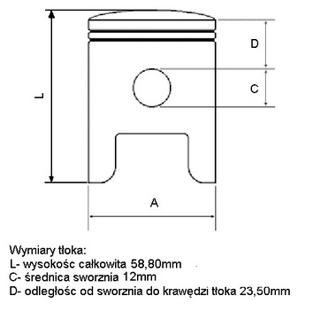 TŁOK YAMAHA RD DT 80 powietrze 6-szlif 50,50 T120