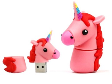 PENDRIVE USB 32 GB JEDNOROŻEC PONY RÓŻOWY BAJKA