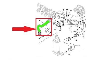ШЛАНГ ТУРБОИНТЕРКУЛЕРА CITROEN C5 2.0 HDI
