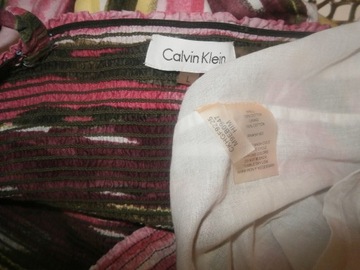Calvin Klein letnia długa sukienka z kieszeniami L