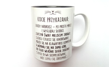 KUBEK Kocie przykazania z CZARNYM WNĘTRZEM