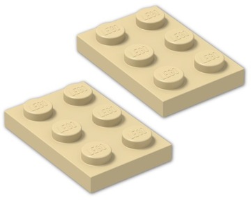 14871 LEGO 3021 4118790 płytka 2x3 piaskowy 2szt