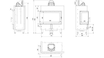 Каминная топка LUCY 14 кВт левая Ecodesign