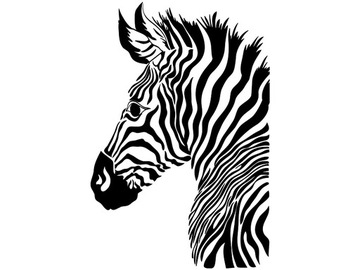 Duża naklejka na ścianę meble szafę do sypialni ZEBRA 70 cm