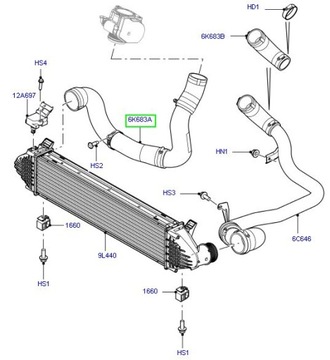 Патрубок интеркулера Land Rover Freelander 2