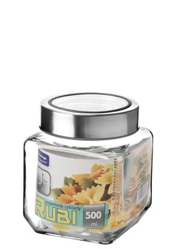 POJEMNIK SZKLANY RUBI 500ML SZARY