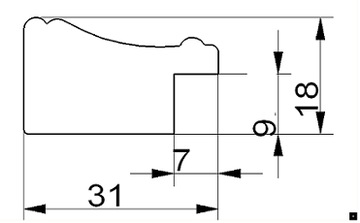 Деревянная фоторамка шириной 31 мм для картины 50х70 см.