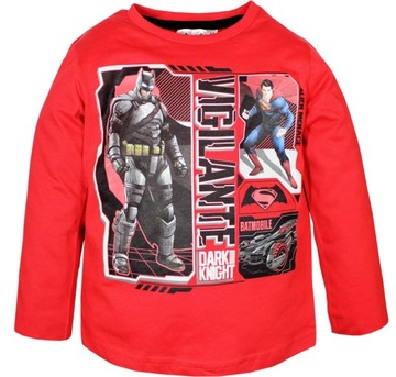 BATMAN SUPERMAN BLUZKA Bawełniana Licencja 104 cm