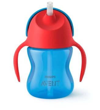 AVENT Kubek niekapek bidon ze słomką 200ml 9m+ blu