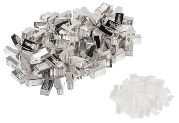 100 szt. KOŃCÓWKI WTYK RJ45 FTP Kat 6 z prowadnicą