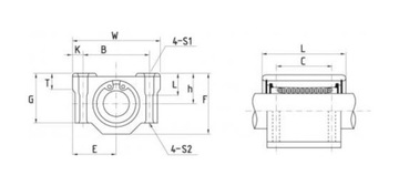 ЛИНЕЙНЫЙ ПОДШИПНИК SMA 30 GUU В КОРПУСЕ SMA30GUU