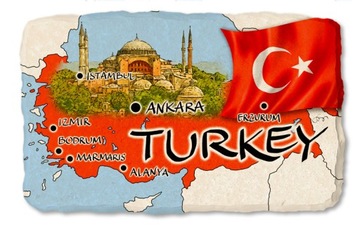 TURCJA TURKEY MAPKA magnes na lodówkę kamień 503