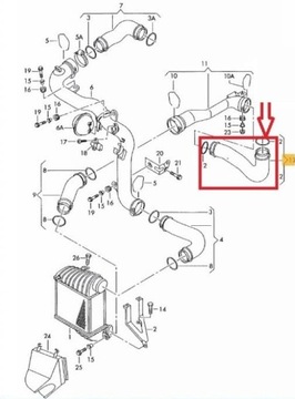 ШЛАНГ ТУРБОИНТЕРКУЛЕРА VW GOLF IV BORA 1.9TDI