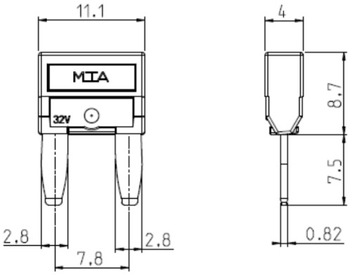 ПЛАСТИНОЧНЫЙ ПРЕДОХРАНИТЕЛЬ MTA MINI MINIVAL 7,5А 10 шт.