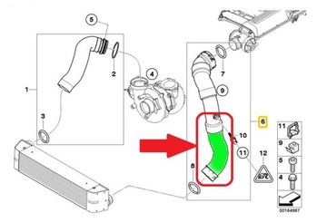 ШЛАНГ ИНТЕРКУЛЕРА BMW SERIE 1 E87 118d 120d