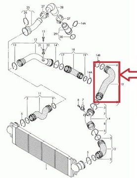 ШЛАНГ ТУРБОИНТЕРКУЛЕРА VW T5 1.9 TDI КАЧЕСТВО