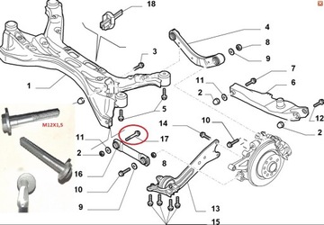 FIAT CROMA VECTRA C SIGNUM SAAB 93 ŠROUB ZADNÍ 592