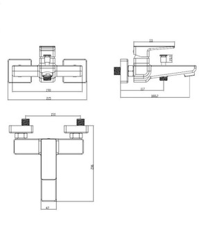 НАКЛАДНОЙ СМЕСИТЕЛЬ ДЛЯ ВАННЫ OMNIRES PARMA PM7430BL