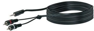 KABEL JACK 3,5 - 2x RCA CINCH PRZEWÓD AUDIO 5 M