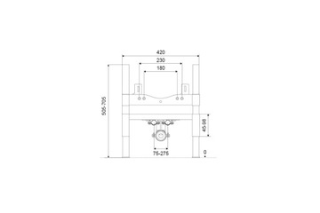 Каркас биде скрытого монтажа EXCELLENT SHIRO 70x42см