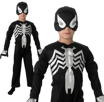 SPIDERMAN black KOSTIUM przebranie STRÓJ MASKA S