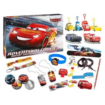 kalendarz adwentowy CARS AUTA ZYGZAG ZESTAW z figurkami 3D i akcesoria