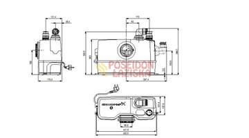 Насос-измельчитель для унитаза GRUNDFOS SOLOLIFT WC-1 97775314