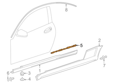 Mocowanie listwa ślizg progu Mercedes W204 Coupe