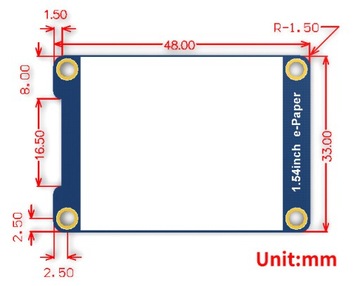 Дисплей для электронной бумаги 1,54 дюйма, 200x200 пикселей E-link SPI