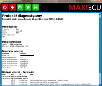 OPEL Полная диагностика MAXIECU ABS DPF OBD2 SRS PL