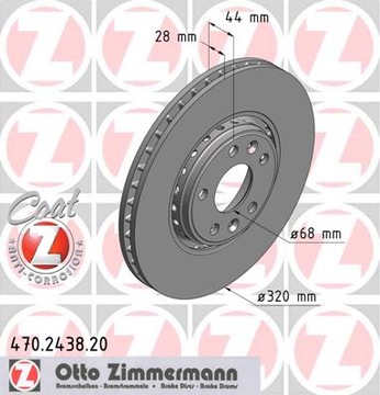 ПЕРЕДНИЕ ДИСКИ ZIMMERMANN LAGUNA III 320 мм CLIO 4 RS