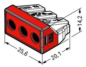 WAGO QUICK CONNECTOR 3-ПОНЯТНЫЙ РАЗЪЕМ ДЛЯ ПРОВОДОВ 2,5-6 оригинал 1 шт.