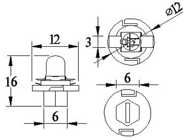 ŻARÓWKA R5 w oprawce - B8.4D 12V 1,2W np AUDI ZAR