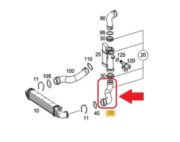 ТРУБКА ИНТЕРКУЛЕРА MERCEDES W211 2.2CDI 2115282982