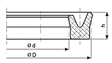 Уплотнение цилиндра 10х16х4 воротник UN