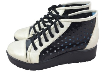 Creepers AGA ECRU/BLACK LEATHER 36 ПРОМО БУТОМАНИЯ