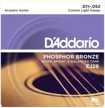 Струны для акустической гитары D'Addario EJ-26.