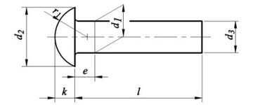 3x16 Nit nity stalowe łeb kulisty DIN 660 100szt.