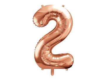 Balon foliowy CYFRA 2 różowo złoty 86cm ROSE GOLD