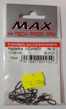 Agrafka Scandi–MAX Fishing Team–roz.2, kol. czarny