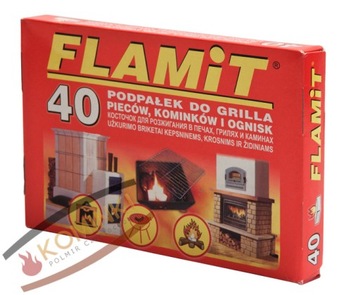 FLAMiT Podpałka w kostce, biała do grilla, pieca, kominka 40 kostek