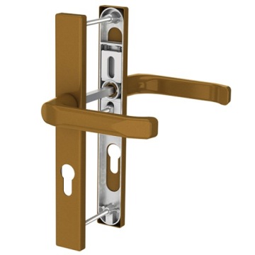 KLAMKA KLAMKI DO DRZWI PCV ALUMINIUM 92 / 32 NA WKŁADKĘ GOLD STARE ZŁOTO