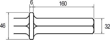 Podbijak torowy, kolejowy 32x160 mm Hex dł.550mm