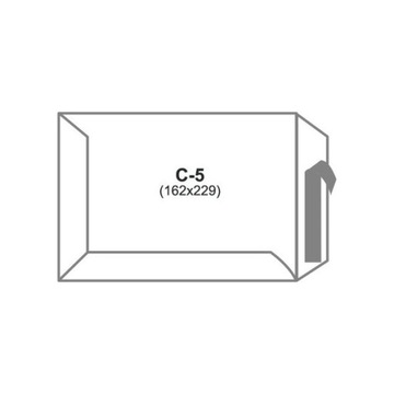 C5 HK БЕЛЫЕ САМОЗАКРЫВАЮЩИЕСЯ КОНВЕРТЫ С ПОЛОСКОЙ 500 ШТ.