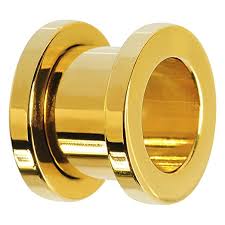 TUNELE-PLUGI- TUNEL ZŁOTY 14 mm 316L STAL PVD