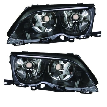 REFLEKTOR CZARNY BMW 3 E46 LIFT 01-05 KOMPLET