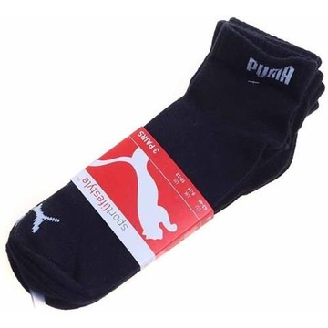 PUMA SKARPETY ŚREDNIE SPORT r.43-46 CZARNE 3PAK