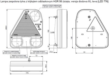 ФОНАР ЗАДНИЙ ЛЕВЫЙ С ТРЕУГОЛЬНИКОМ LED LED LZD 776