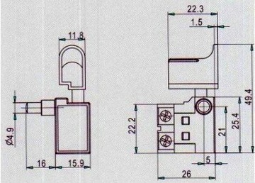 Переключатель молотка/дрели 6А 250В