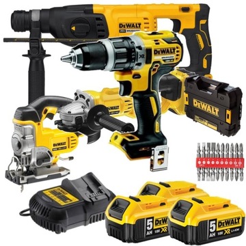 DEWALT COMBO 4SZT DCD791 DCS331 DCH133 DCG412 3X5A